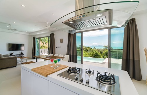 Bophut Hills Villa | Villa Jasmine Bophut sea view and view of Samui Elephant Haven