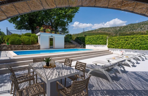 Omis Villa | Villa PROVOS with 40m2 private pool, sauna, max 8 person, 7km from sandy beach