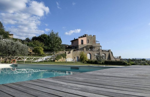 Montaione Villa | Villa with internet, private pool, A/C, TV, patio, panoramic view, parking, close to San Gimignano