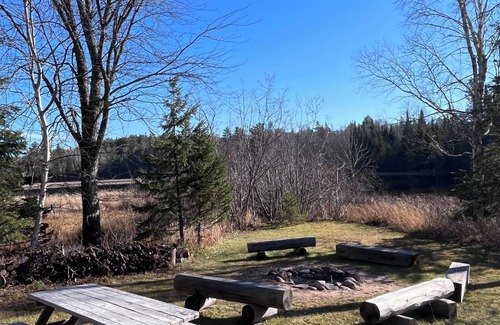 Winter Cabin | Vintage log cabin located in the Chequamegon National Forest on Blaisdell Lake.