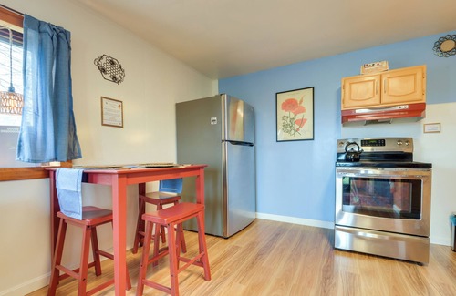 Vernon Apartment | Walk to Trails: Artsy Mtn-View Getaway in Vernon!