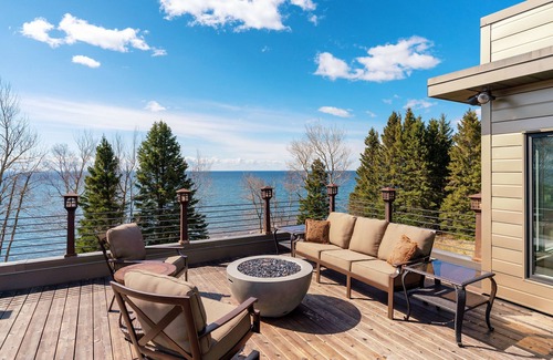 Castle Danger Apartment | Waterfront 2 BR, 1 BA, firepit, & roofdeck for panoramic views of Lake Superior