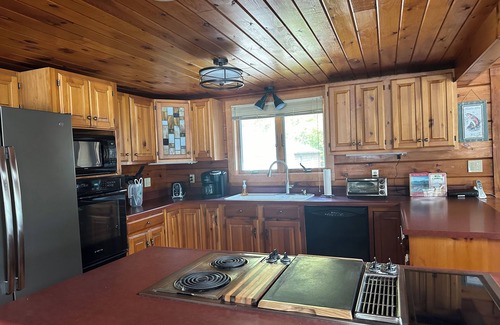Prospect Harbor House | Waterfront Acadia Schoodic Downeast Log Home with 650 feet of shoreline