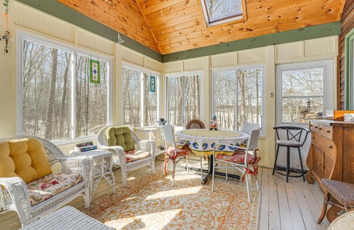 Gardiner House | Waterfront Home with Boat Dock and Sunroom in Gardiner