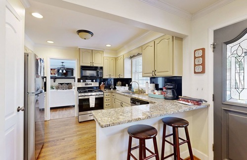 Northport House | Waterfront home with boat slip, dock, firepit, wood fireplace, streaming, & AC