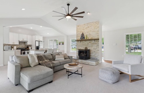 Chester House | Waterfront House: Hot Tub, Fire Pit, & Views