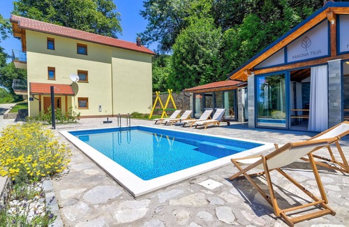 Senj House | Wonderful private villa for 12 guests with hot tub, WIFI, A/C, private pool, TV and terrace