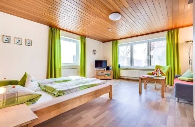3-star vacation apartment Naabhofblick with cozy reading corner and view of the Naab