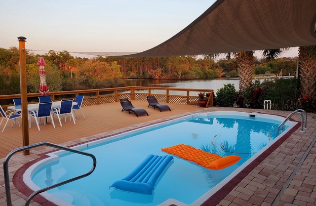 3BR Waterfront Oasis w/Private Solar Heated Pool and Spacious Deck