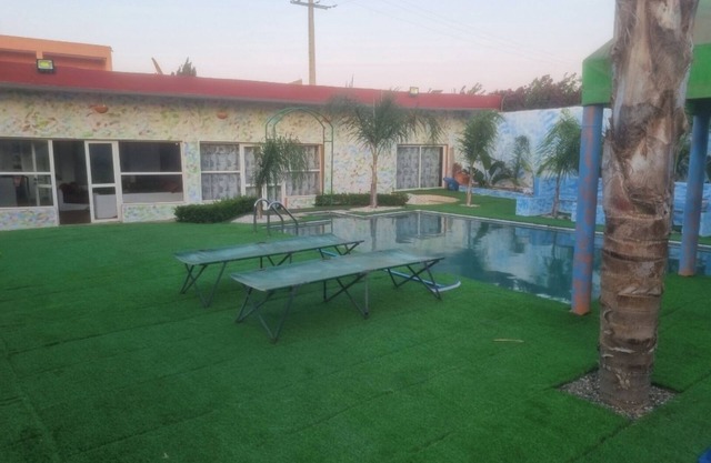 Air-conditioned family accommodation garden with private pool
