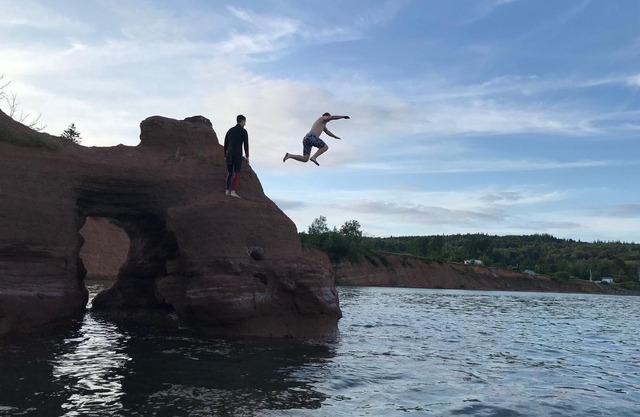 Bay of Fundy ,Cobequid Bay, Steps to the beach in the Cliffs of Fundy Geopark