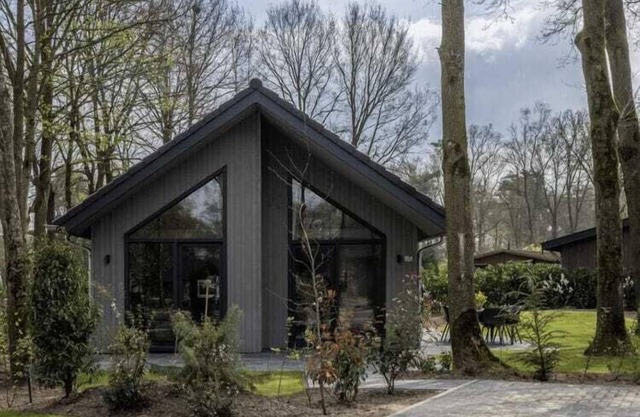 Beautiful lodge at the edge of the forest