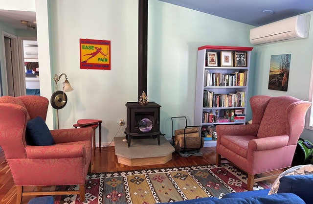 Blue Lake House - Enjoy the glow and warmth of a wood stove