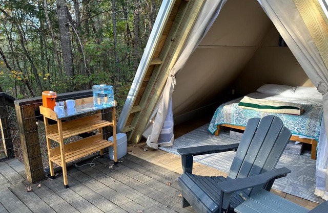 Bohamia - Cozy A-Frame Glamp on 268 acre forest retreat
