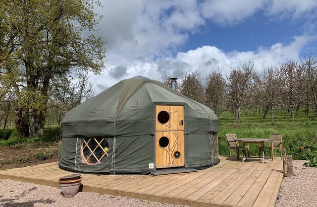 Cai Yurt bespoke yurt with Outdoor Shower