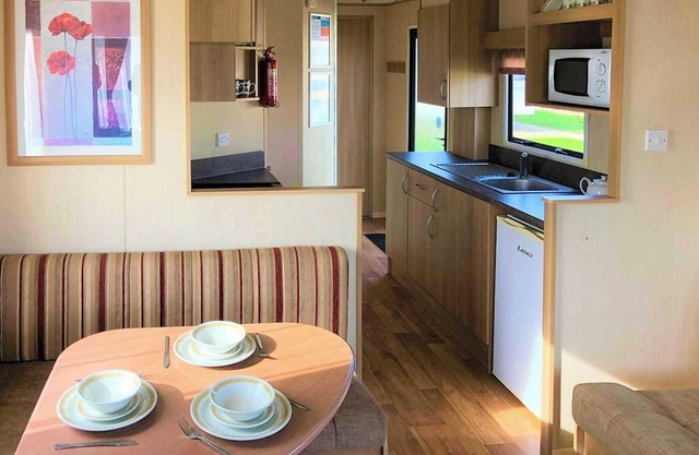 Caravan with one double and one twin.