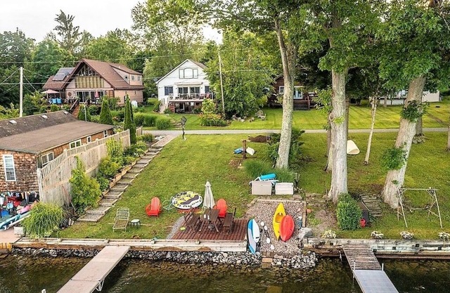 Cazenovia Lake Waterfront Home with Boat Dock and Power Boat Option