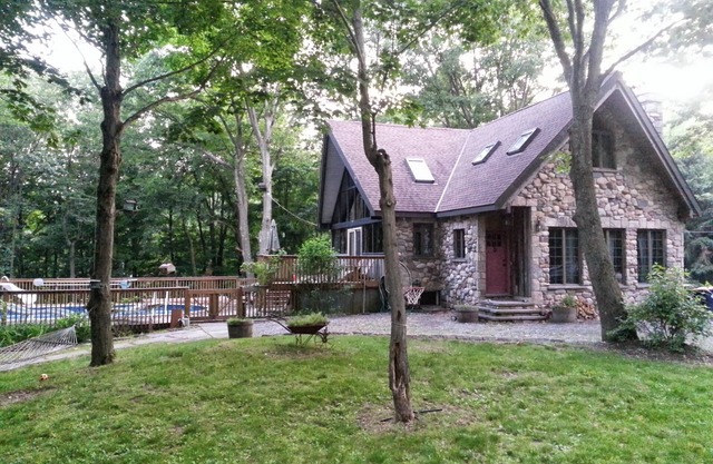 Charming Stone Chalet in Wooded Surroundings with Heated Pool Spring to Fall.