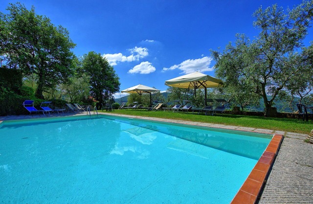 Cosy apartment with WIFI, pool, TV, patio, pets allowed, panoramic view, close to Greve In Chianti