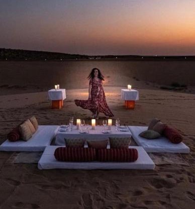 Couple family desert camp Jaisalmer