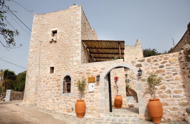 Dandy Villas Mani - Old Tower House - Fireplace - Pool