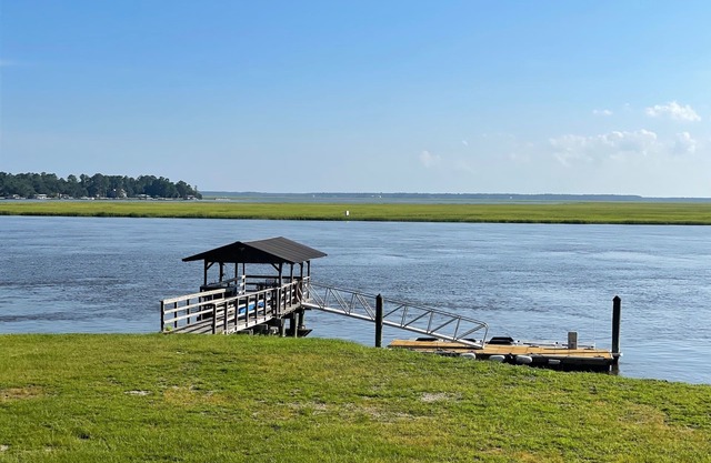 Deepwater retreat with dock and unobstructed views of the North Newport River!