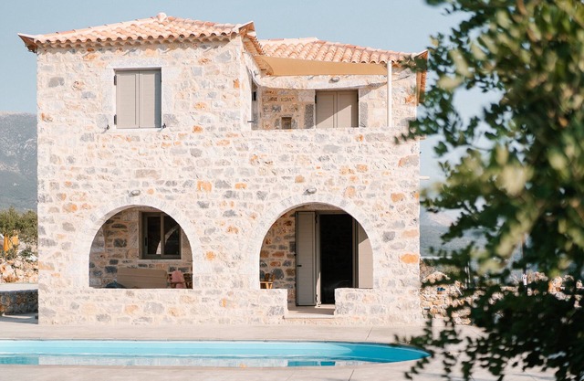 Dione Villa 3: private pool - amazing sea view - traditional minimal stone villa