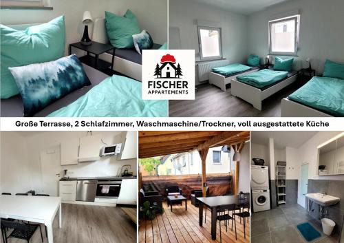 Fischer Apartment 1 - moderne Monteurs- & Ferienwohnung mit 2 Schlafzimmern - neu renoviert mit großer privater Terrasse