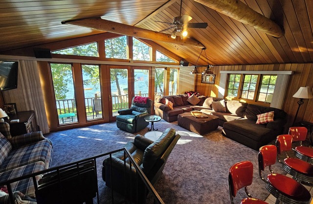 Four-season waterfront family lake house on pristine Embden Lake