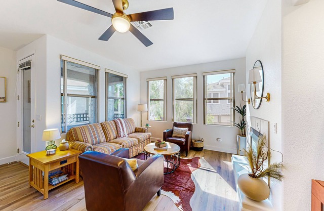 Gated community condo with pool, hot tub, gym, & private patio - near golf