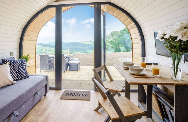 Hand picked for its stunning countryside views and private Scandinavian log fired hot tub.