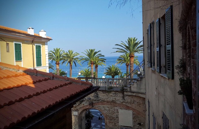 in historic building facing the sea
