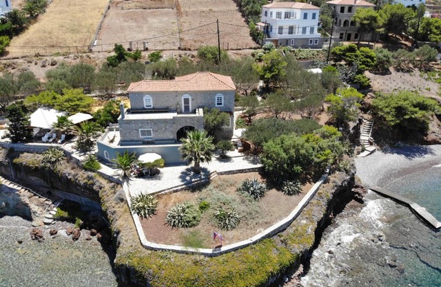Lady of Hydra Villa, sea front view, private beach