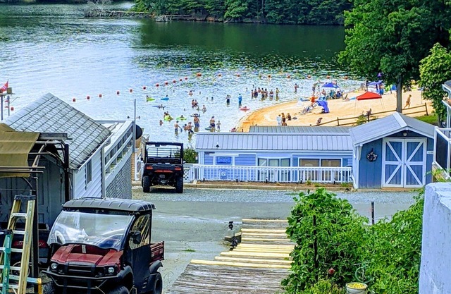 Lake view retreat steps to Badin Lake! Pool, Beach, Restaurant/Bar & Boat Launch