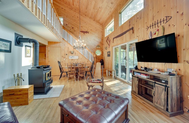 Lakefront Cabin w/Private Dock + Beach + Fire Pit
