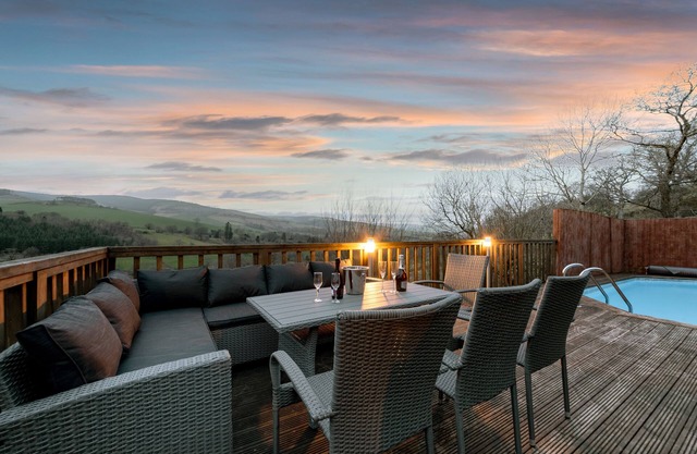 Large barn conversion in Cambrian Mountains, private pool , spa and games room.