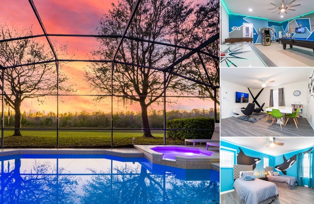 Large Pool Home With Spa & Game Room - 3 Master Suites Close to Attractions