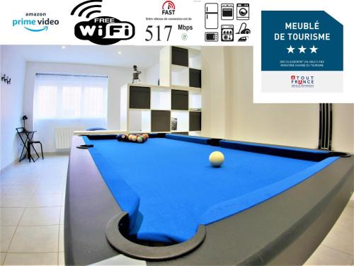 Le Salsero T4 de 93m2 en centre avec billard clim Prime vidéo Wifi fibre