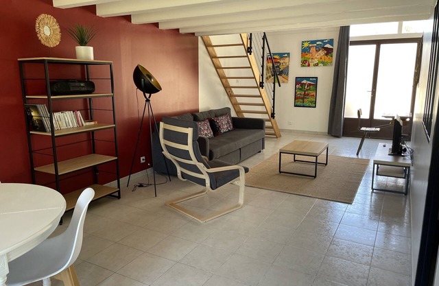 Loft in renovated former artist's studio, with garden