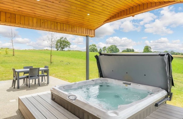 Luxurious and contemporary lodge with stunning countryside views.