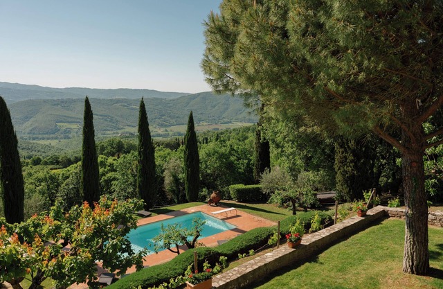 Luxury Peaceful Villa With Vine Covered Pergola Enjoying Panoramic Views.