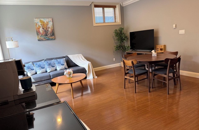 Newly furnished King-bed Room1, shared bath and common space
