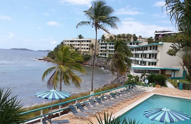 Panoramic Views await you at our studio ocean front Studio on Bolongo Bay.VI