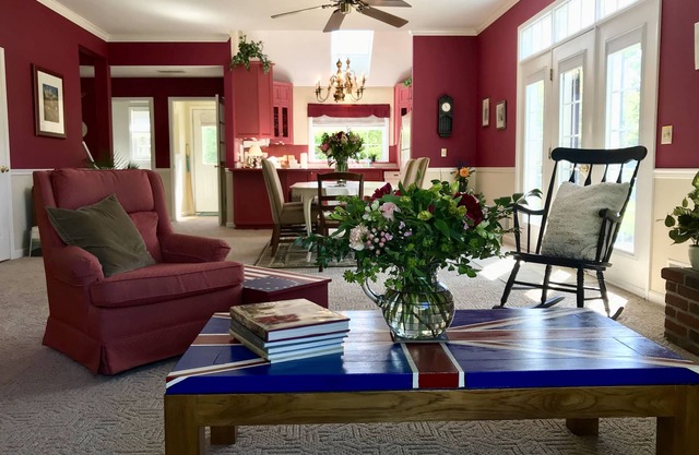 "Plum Retreat" is spacious, warm & beautiful, and surrounded by gardens.