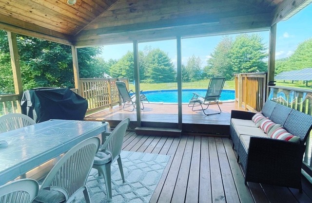 Relaxing Adirondack Escape with Pool & Large Deck, 8 miles to Lake George