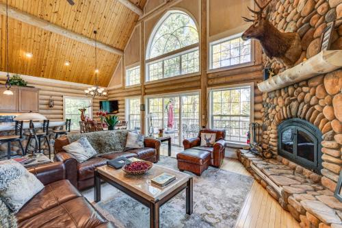 Secluded Log Cabin with Game Room and Forest Views