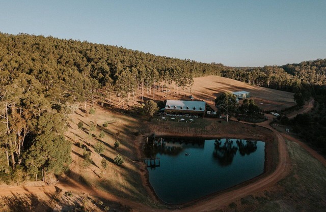 Secluded luxury lodge surrounded by truffle trees, forest, river and dams