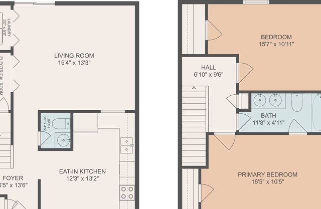 Spacious 2BR 1.5 Bath townhouse