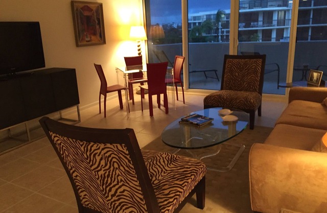 Spacious two bedroom condo on Intracoastal Waterway & accessible to ocean beach.