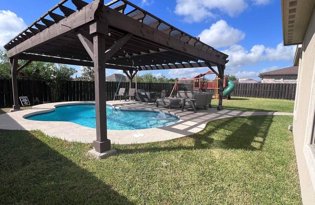 Stately retreat with backyard oasis - pool, inviting patio - plus modern kitchen